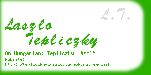 laszlo tepliczky business card