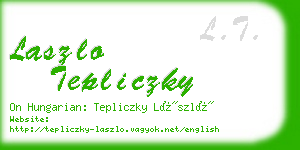 laszlo tepliczky business card